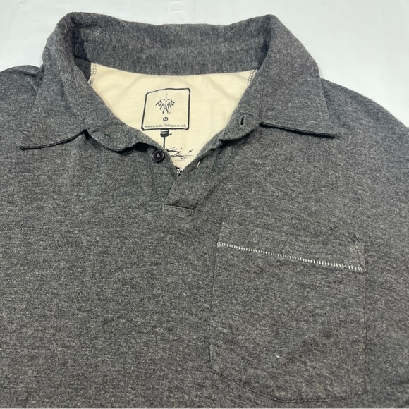 PrAna GRAY polo shirt SOFT Mens Medium Short Sleeve Collared Stretch rayon knit - Picture 7 of 10